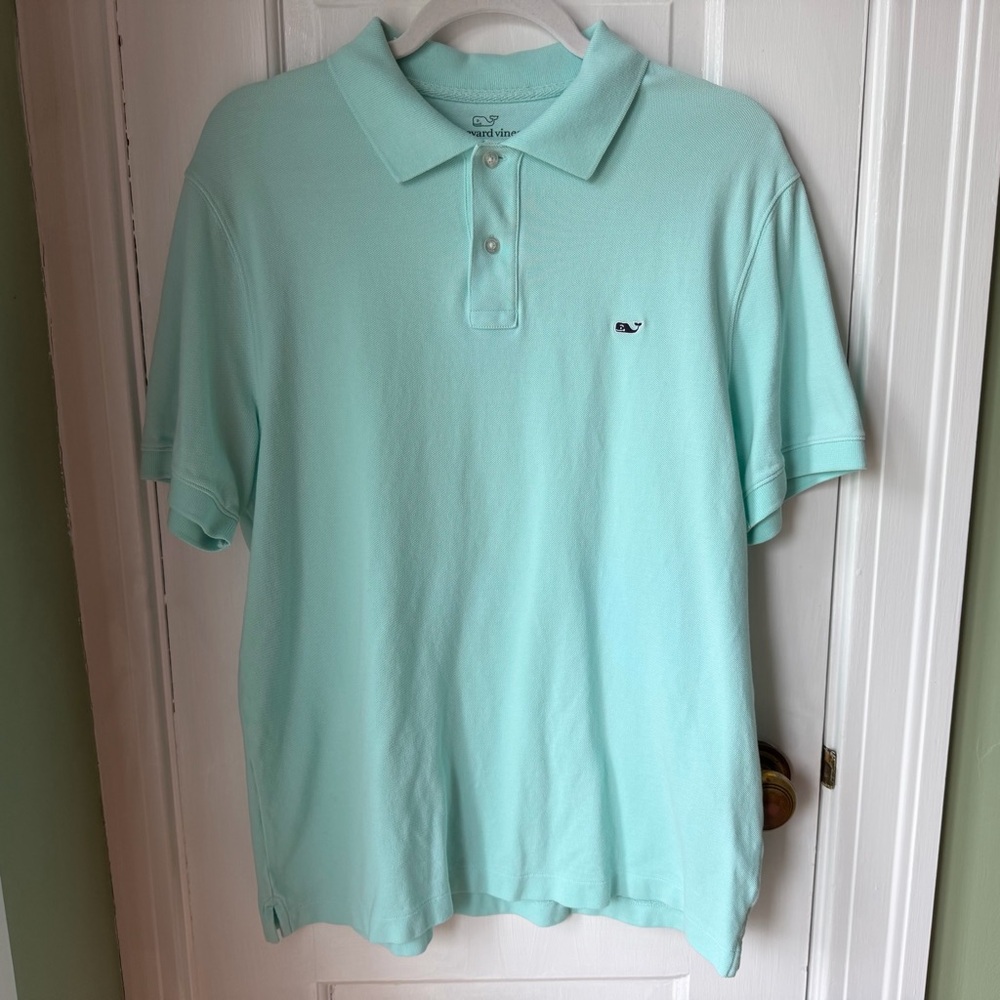 Vineyard Vines Classic Fit Pique Polo Seafoam Green Men’s Size Medium